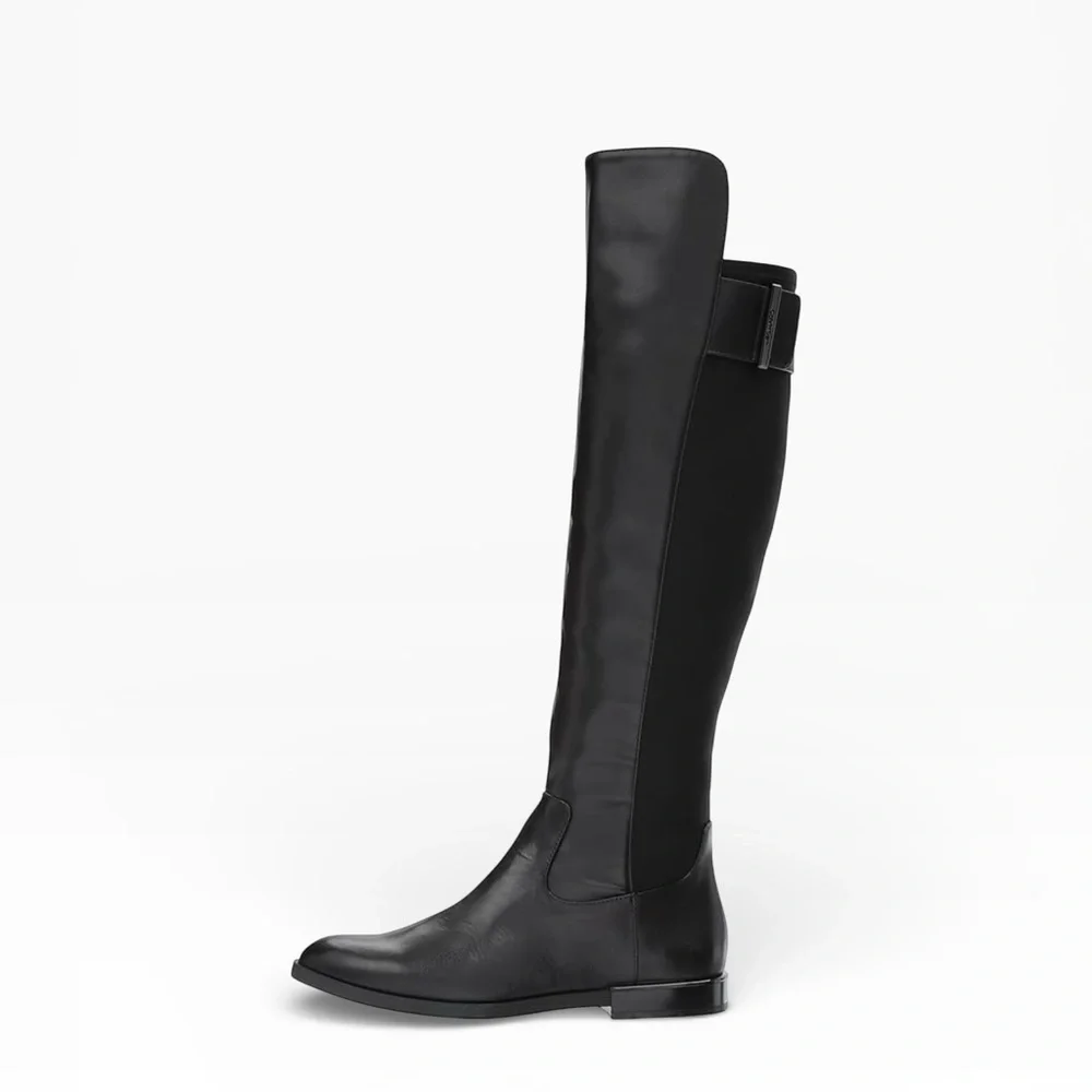 New Calvin Klein Priya over-the-knee boot in black leather size 8.5